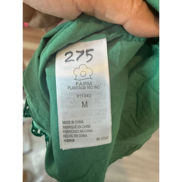 NWT Farm Rio Coconut Tree Richilieu Strapless Midi Dress Green Womens Sze Medium - Picture 7 of 16